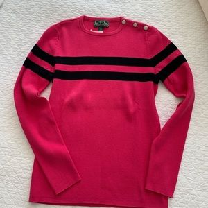 Like New Ralph Lauren Active Women’s Sweater! Pink w/ Sporty Black Stripe: Med